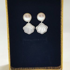 Authentic Freshwater Pearl seashell earrings